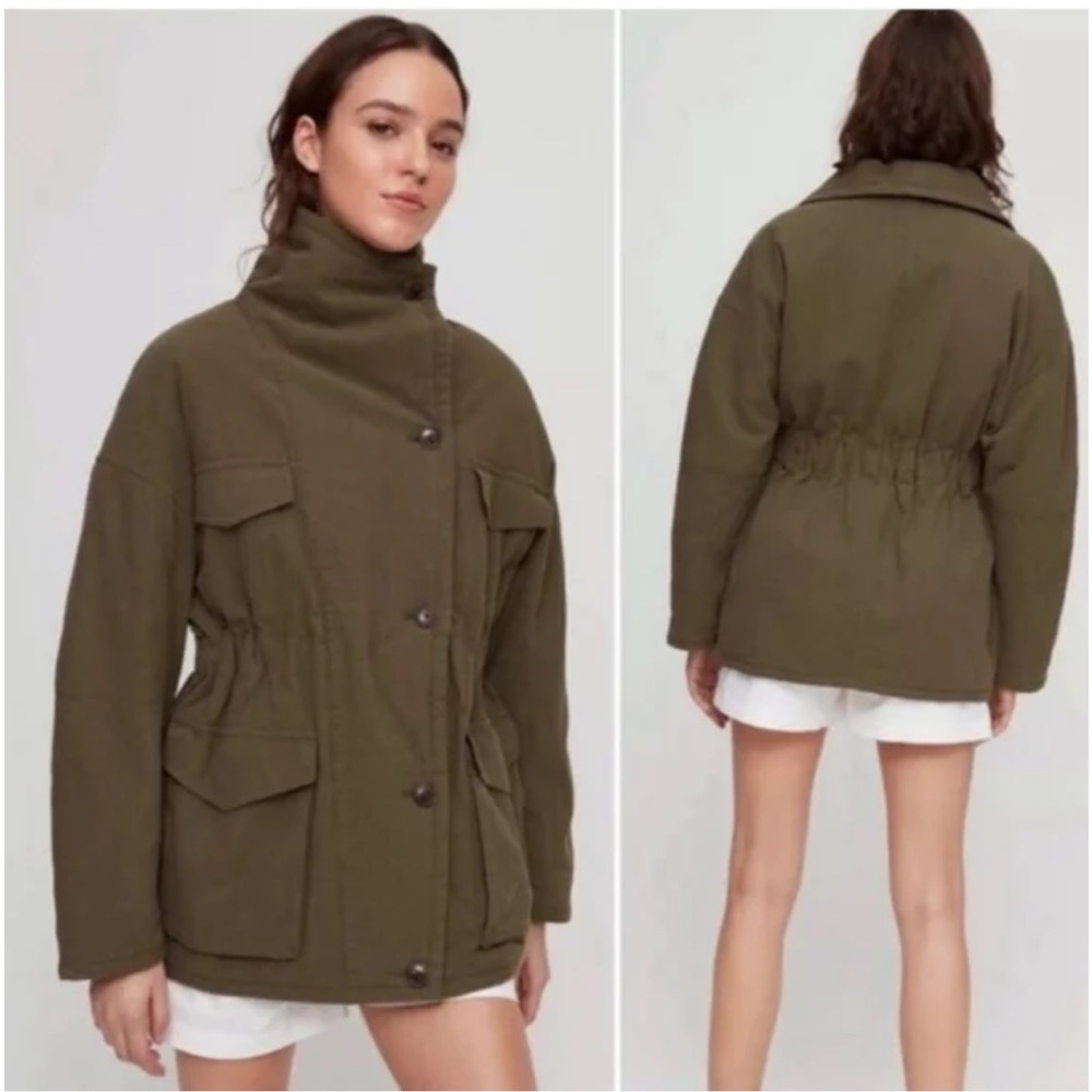 ARITZIA WILFRED FREE Ruby Utility Polyester Filled Olive Green Jacket EUC